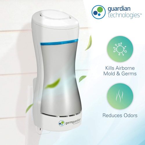  [아마존베스트]Guardian Technologies Germ Guardian Pluggable Air Purifier & Sanitizer, Eliminates Germs and Mold with UV-C Light, Deodorizer for Odor from Pets, Cooking, Laundry, Diapers, Room Freshener for Small Room