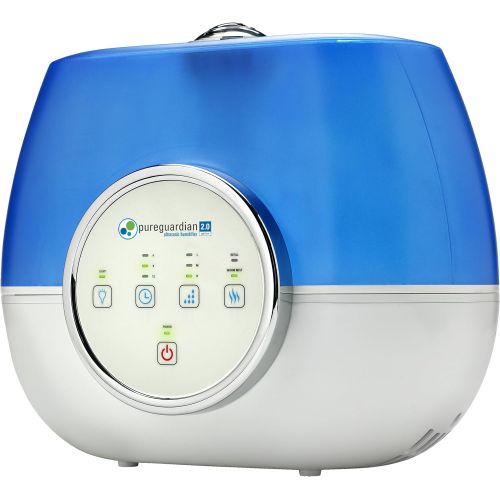  Guardian Technologies Pure Guardian H4810AR Ultrasonic Warm and Cool Mist Humidifier, 120 Hrs. Run Time, 2 Gal. Tank, 600 Sq. Ft. Coverage, Large Rooms, Quiet, Filter Free, Treated Tank Resists Mold, Es