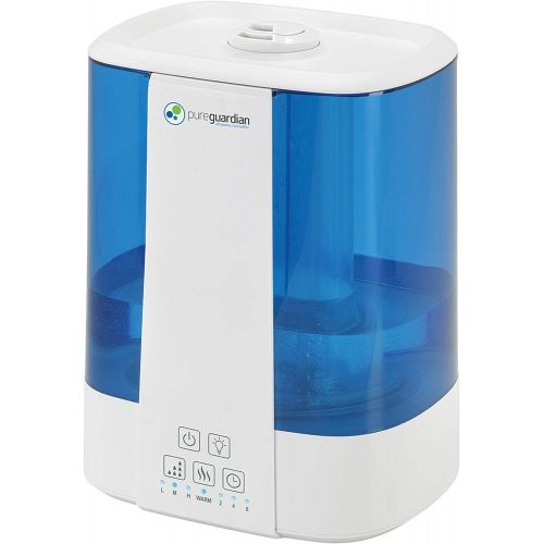  Guardian Technologies Pure Guardian H5225WCA Ultrasonic Warm and Cool Mist Humidifier, 100 Hrs. Run Time, 2 Gal. Tank Capacity, 560 Sq. Ft. Coverage, Quiet, Filter Free, Silver Clean Treated Tank, Essen