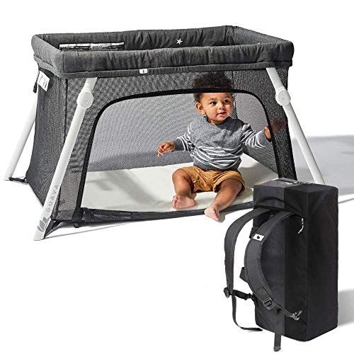  Guava Family Lotus Travel Crib - Backpack Portable, Lightweight, Easy to Pack Play-Yard with Comfortable Mattress - Certified Baby Safe