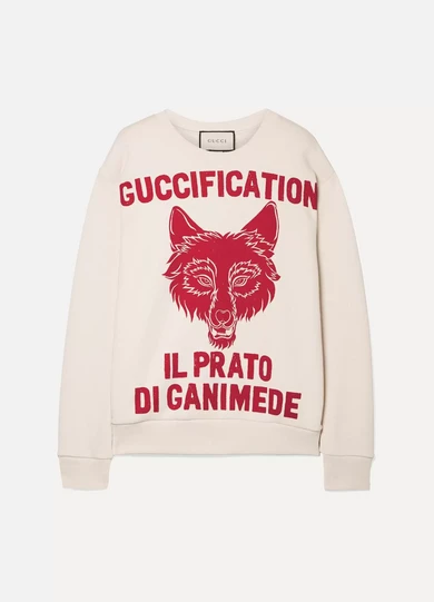 Gucci Oversized printed cotton-terry sweatshirt