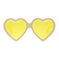 Gucci Off-White & Yellow Heart Sunglasses