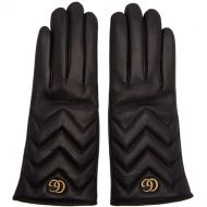 Gucci Black GG Marmont Chevron Gloves