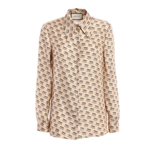 구찌 Gucci Maison de lAmour silk shirt