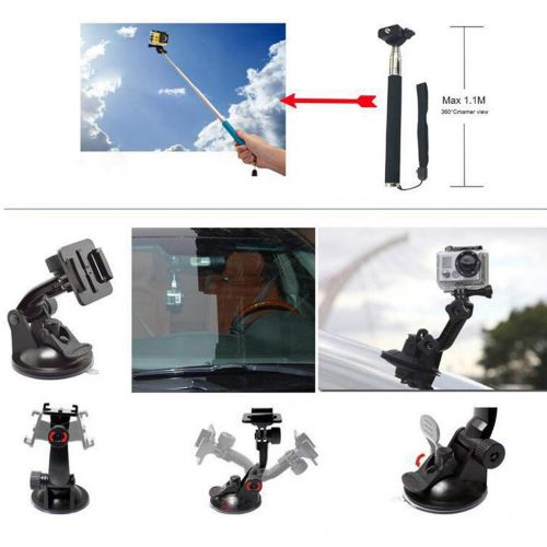  Gudelaa 50 in 1 Action Kamera Zubehoer Kit fuer GoPro Hero 6 / Fusion / 5 / Session / 4/3/2 Tragetasche