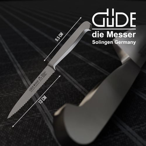  Guede Tomatenmesser, geschmiedet, Serie Kappa, massiv Ganzstahl, ganze Welle, Klingenlaenge: 13 cm - Kochmesser -Kuechenmesser - Solingen - Germay - rosfrei