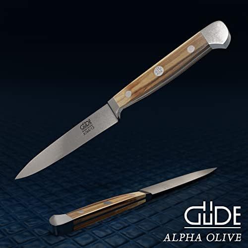  Guede Spickmesser ALPHA-OLIVE Serie Klingenlaenge: 13 cm Olivenholz, X764/13| Kuechenmesser - Geschmiedet - Solingen, Allzweckmesser - scharf - langlebig - hochwertig