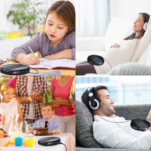  [아마존베스트]Gueray Portable CD player with HiFi lossless sound quality and headphones and 3.5 to 3.5 mm AUX cable.