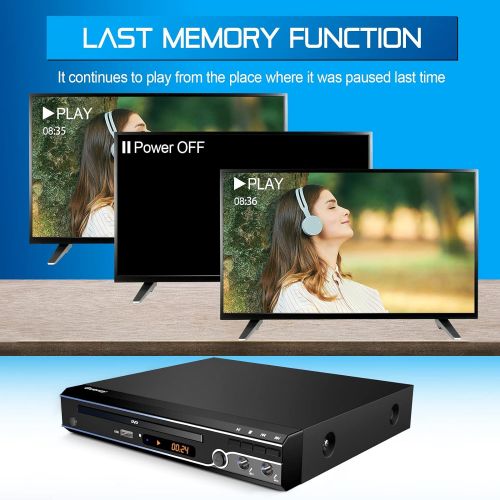  Gueray Compact DVD player, multi region without code, with USB input, HDMI compatible, AV dual MIC port and remote control and CD ripping