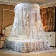 Guerbrilla Luxury Princess Pastoral Lace Bed Canopy Net Crib Luminous butterfly, Round Hoop Princess...