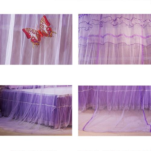  Guerbrilla Luxury Princess Pastoral Lace Bed Canopy Net Crib Luminous butterfly, Round Hoop Princess...