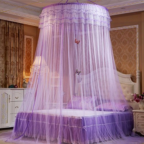  Guerbrilla Luxury Princess Pastoral Lace Bed Canopy Net Crib Luminous butterfly, Round Hoop Princess...