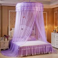 [아마존베스트]Guerbrilla Luxury Princess Pastoral Lace Bed Canopy Net Crib Luminous butterfly, Round Hoop Princess...