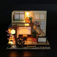 GuiZhen Doll House DIY Miniature 3D Wooden Miniaturas Dollhouse Japanese-Style Furniture Building Kits for Children Christmas