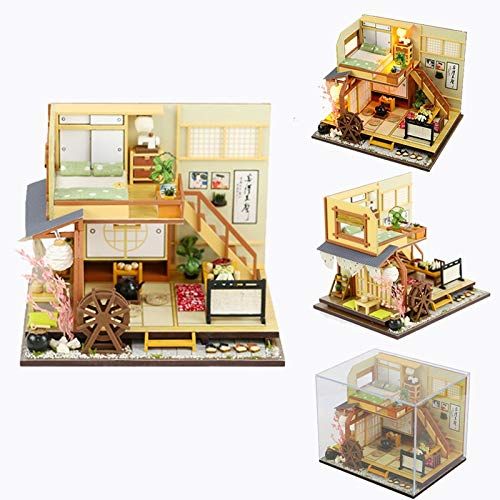  GuiZhen Doll House DIY Miniature 3D Wooden Miniaturas Dollhouse Japanese-Style Furniture Building Kits for Children Christmas