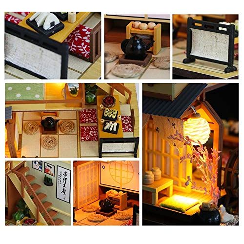  GuiZhen Doll House DIY Miniature 3D Wooden Miniaturas Dollhouse Japanese-Style Furniture Building Kits for Children Christmas