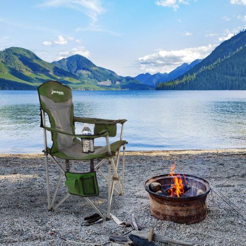  Guide Wakeman Outdoors Heavy Duty Camp Chair-850lb High Weight Capacity Big Tall Quad Seat-Cup Holder