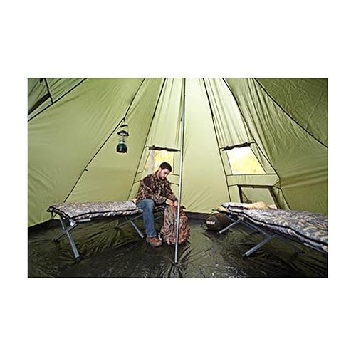 Guide Gear Deluxe Teepee Tent 14' x 14' for Adults Outdoor Camping 6-Person Instant Easy Set-Up Waterproof Shell 4-Season Family Tents for Backpacking, Hiking