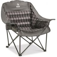 Guide Gear Oversized Extra Large Padded Camping Chair, Portable, Folding, Large Camp Lounge Chairs for Outdoor, Adults, Men and Women, Heavy-Duty 400 Pound Capacity, with Cup Holder Gray Plaid