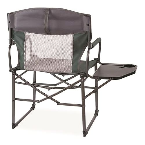  Guide Gear Easy Carry Director Camping Chair for Adults, Portable, Folding, Outdoor Camp Chairs for Men and Women, 300-lb. Capacity, Mesh Back, with Cup Holder Green