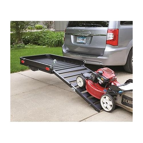  Guide Gear Vehicle Hitch Cargo Carrier, Pickup Truck Ramps Aluminum, Folding, 3-Position, Black