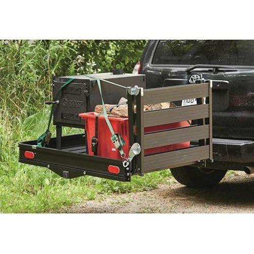  Guide Gear Vehicle Hitch Cargo Carrier, Pickup Truck Ramps Aluminum, Folding, 3-Position, Black