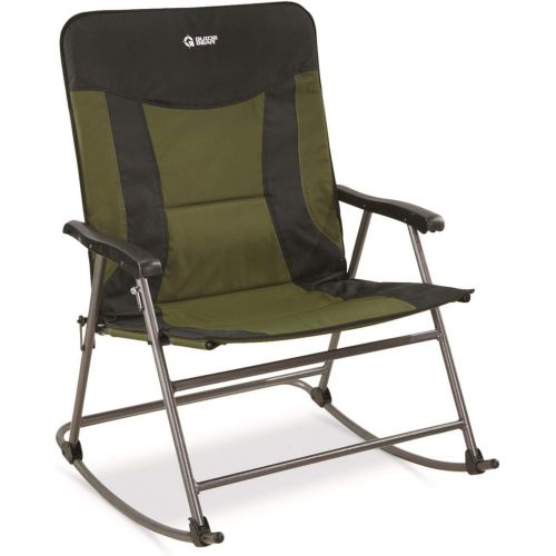  Guide Gear Oversized XXL Rocking Camp Chair, 600-lb. Capacity, Green/Black