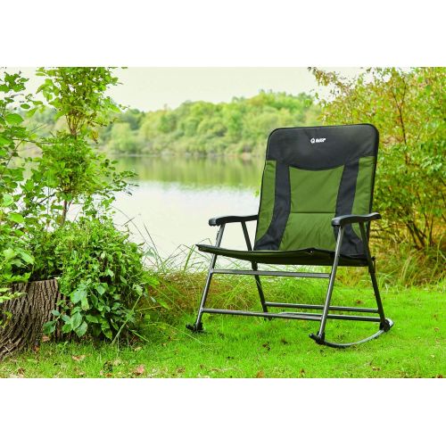  Guide Gear Oversized XXL Rocking Camp Chair, 600-lb. Capacity, Green/Black