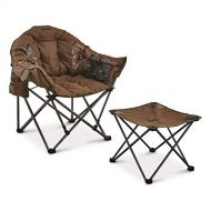 Guide Gear Club Camping Chair with Foot Rest, Oversized, Folding, Portable Chairs with Padded Seats, 500 lb. Capacity