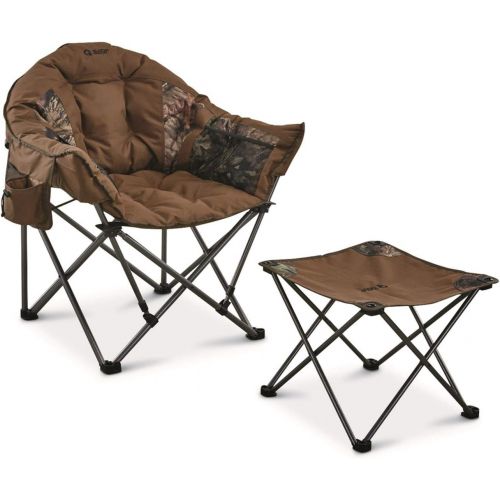  Guide Gear Club Camping Chair with Foot Rest, Oversized, Folding, Portable Chairs with Padded Seats, 500 lb. Capacity