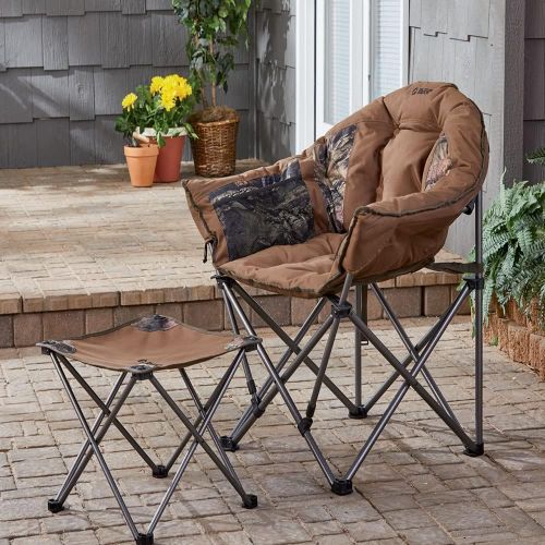  Guide Gear Club Camping Chair with Foot Rest, Oversized, Folding, Portable Chairs with Padded Seats, 500 lb. Capacity