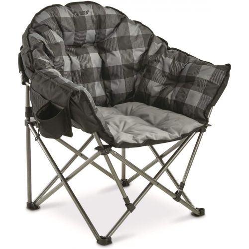  Guide Gear Oversized Club Camp Chair, 500 lb. Capacity, Gray Plaid