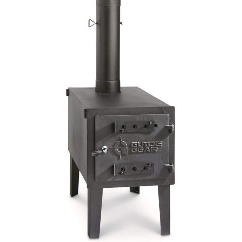  Guide Gear Large Outdoor Wood Burning Stove Portable with Chimney Pipe for Cooking, Camping, Tent, Hiking, Fishing, Backpacking