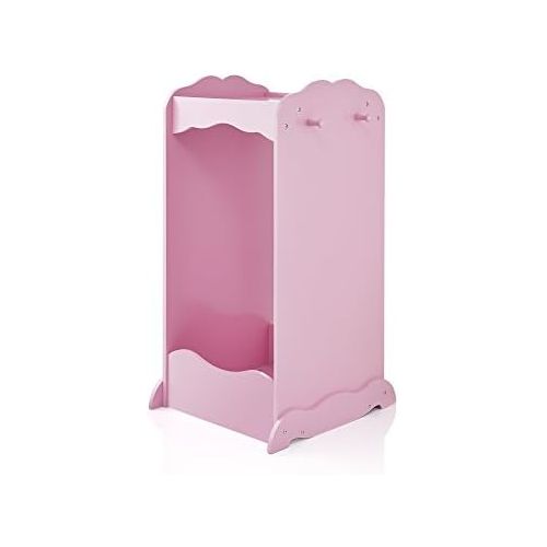  Guidecraft Dress Up Cubby Center  Pink: Costumes & Accessoires Storage Shelf and Rack with Mirror for Little Girls and Boys - Toddlers Wooden Wardrobe Closet