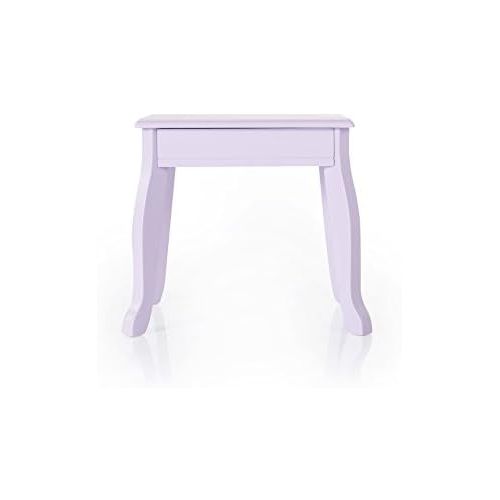  Guidecraft Vanity and Stool  Lavender: Childrens Table and Chair Set with 3 Mirrors and Makeup Drawer Storage - Kids Room Furniture