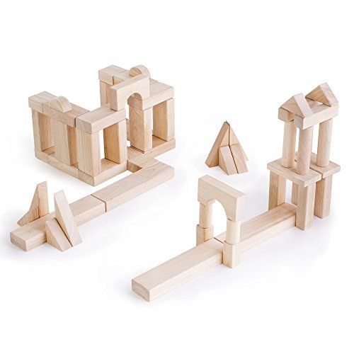  Guidecraft Unit Blocks Set B  56 Piece Set: Solid Wood Kids Skill Development Creative STEM Toy