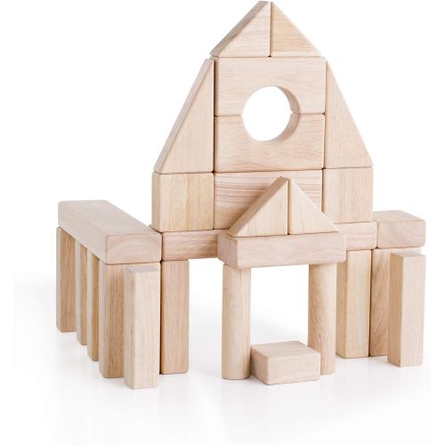  Guidecraft Unit Blocks Set B  56 Piece Set: Solid Wood Kids Skill Development Creative STEM Toy