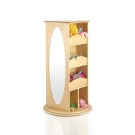Guidecraft Rotating Dress Up Storage - Natural: Kids Pretend Play Storage Shelves and Hangers with 2 Mirrors & Hooks - Toys and Clothes Organizer for Toddlers Playroom