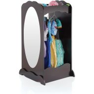 Guidecraft Dress Up Cubby Center  Pink: Costumes & Accessoires Storage Shelf and Rack with Mirror for Little Girls and Boys - Toddlers Wooden Wardrobe Closet