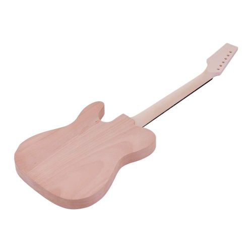  Muslady TL Tele Electric Guitar Unfinished DIY Kit Mahogany Body Maple Wood Neck Rosewood Fingerboard