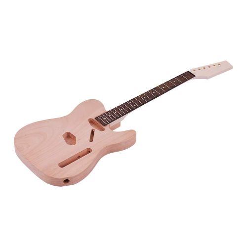  Muslady TL Tele Electric Guitar Unfinished DIY Kit Mahogany Body Maple Wood Neck Rosewood Fingerboard