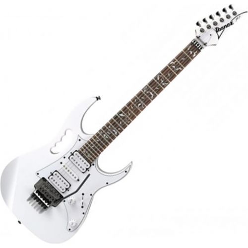  Ibanez Steve Vai JEM JR White Full Size Electric Guitar w Gig Bag, Tuner, and Stand