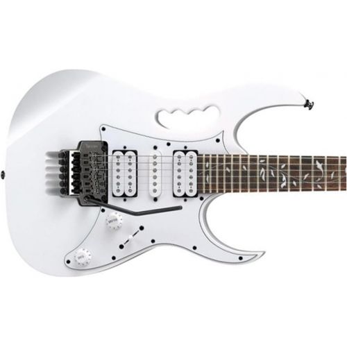  Ibanez Steve Vai JEM JR White Full Size Electric Guitar w Gig Bag, Tuner, and Stand