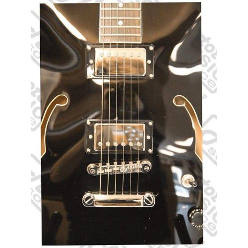  OE30 Oscar Schmidt Hollow Body Electric Guitar by Washburn, Covered Pickups, Ebony, Chrome Tuners