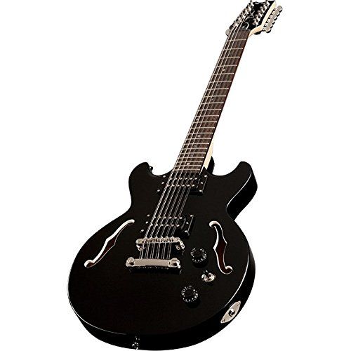  Dean Boca 12-String Semi-Hollowbody Electric Guitar, Classic Black
