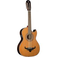 Guitar Oscar Schmidt 10 String OH32SE Acoustic-Electric Bajo Quinto with Deluxe Gig Bag-Quilt Trans Black, Right (OH32SEQTB-O)