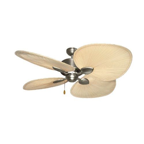  Gulf Coast Fans Palm Breeze II Tropical Palm Ceiling Fan in Satin Steel with 56 Natural Palm Blades