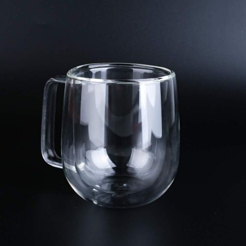  Gulin Teebecher Doppelwand Isolierglas Tasse Mit Griff, Doppelglas Perfekte Hitzebestandige Glas Mit Hoher Temperaturbestandigkeit