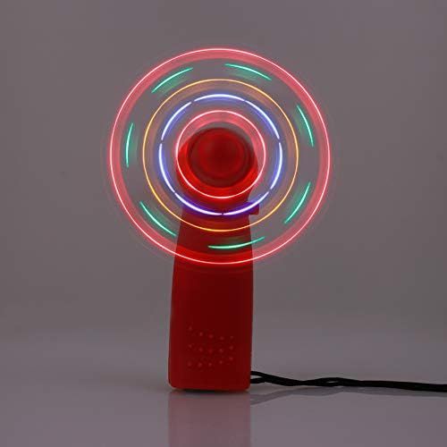  [아마존베스트]Gulin Portable Mini Handheld Fan Colourful LED Light Small Fan Strong Wind Suit for Home Office Travel Ourdoor