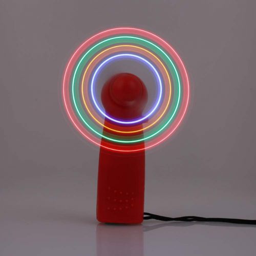  [아마존베스트]Gulin Portable Mini Handheld Fan Colourful LED Light Small Fan Strong Wind Suit for Home Office Travel Ourdoor